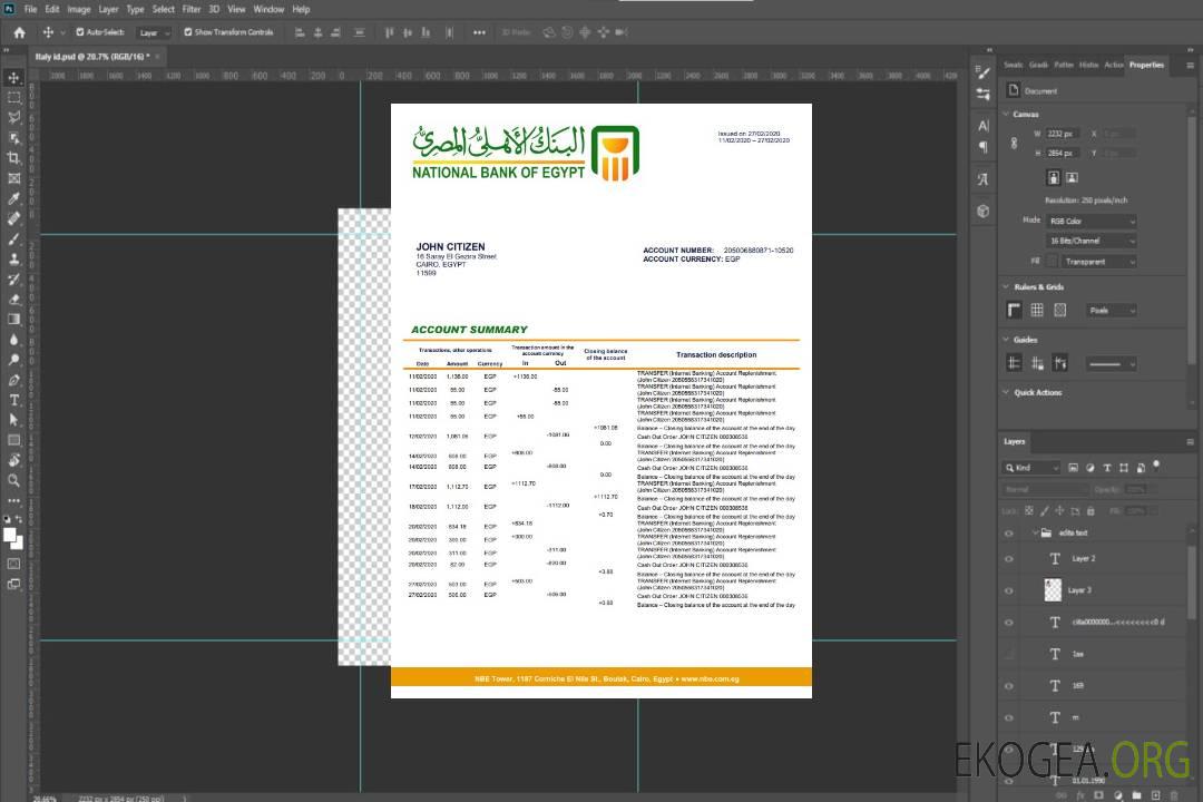 Égypte Banque nationale d'Égypte template
